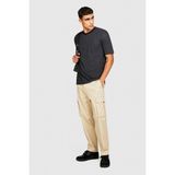 Sisley Esnek Trapered Fit Kargo Pantolon Erkek Beyaz T-Shirt - 323A4AIHSF02V - Bej - 52