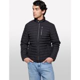 Sisley Fermuar ve Logo Detaylı Slim Fit Mont Erkek Bej Mont - 325P21V1SN03R - Siyah