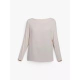 Sisley Kdn_%100 Viskoz Rahat Kesim Yanları Yırtmaçlı Kayık Yaka Bluz Kadın Pudra Bluz - 324A5zmzlq07s