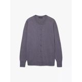Sisley Kdn_yün Ve Kaşmir Karışımlı Ribana Detaylı Bisiklet Yaka Hırka Kadın Füme Hırka - 324A102hm5237