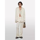 Sisley Keten Karışımlı Bağlamalı Oversize Blazer Ceket Kadın Şampanya Ceket - 325P2g1wlw031