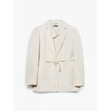 Sisley Keten Karışımlı Bağlamalı Oversize Blazer Ceket Kadın Şampanya Ceket - 325P2g1wlw031