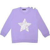 Sisley Kız Çocuk Sweatshirt Lila Pul Payet Işlemeli Şardonlu Omuz Detaylı