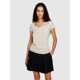 Sisley Pamuk Modal Karışımlı V Yaka T-Shirt Kadın Gri T-Shirt - 324P3tnhl400e