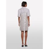 Sisley Sisley %100 Keten Kısa Kollu Gömlek Kadın Gri Gömlek - 325P5BMLLQ08U
