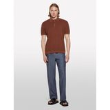 Sisley Sisley %100 Pamuk Triko Polo T-Shirt Erkek Kahverengi Polo - 325P1094S300M