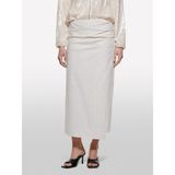 Sisley Sisley Keten Karışımlı Yandan Fermuarlı Slim Fit Midi Etek Kadın Siyah Etek - 325P45ICL002P - 40