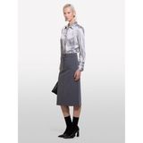 Sisley Sisley Yün Karışımlı Arkası Yırtmaçlı Midi Etek Kadın Mavi Etek - 324A4JYQL002G - 44