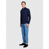 Sisley Slim Fit Esnek Koton Gömlek Erkek Lacivert Gömlek - 323A5cnx5ql19