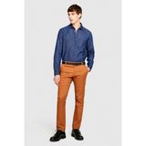 Sisley Slim Fit Vintage Efekt Chino Pantolon Erkek Kahverengi T-Shirt - 323A4DM6SF02Y - 44