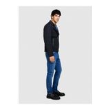 Sisley Streç Pamuklu Kemer Delikli Düz Paça Slim Fit Denim Pantolon Erkek Siyah Mix Pantolon - 324P4MQBSE00