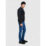 Sisley Streç Pamuklu Kemer Delikli Düz Paça Slim Fit Denim Pantolon Erkek Siyah Mix Pantolon - 324P4mqbse00o
