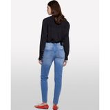 Sisley Streç Pamuklu Taş Yıkama Yüksel Bel Slim Fit Pantolon Kadın Buz Mavisi Denim Pantolon - 325P47kzle044