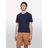 Sisley Vans Keten Karışımlı Bisiklet Yaka Regular Fit T-Shirt Erkek Lacivert T-Shirt - 325P3D8FS104L