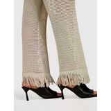 Sisley Viskoz Karışımlı Örgü Motifli Saçak Paça Coulotte Pantolon Kadın Gri Pantolon - 324P196pmf008