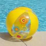 Şişme Deniz Topu - Desenli Havuz Topu - Şişme Çocuk Bahçe Oyun Topu - Desenli Sahil Topu - Şişme Bahçe Oyun Topu 51 Cm. - Renkli - Sarı - 51 cm