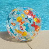 Şişme Deniz Topu - Havuz Topu - Çocuk Bahçe Oyun Topu - Sahil Topu - Renkli Plastik Deniz Top 61 Cm. - Şeffaf - Balık - 51 cm