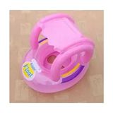 Şişme Gölgelikli Bebe Flotörü Bebek Simiti Baby Float Oturaklı Bebek Simidi - Pembe