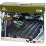 Şişme Yatak Seti Kamp - Araç - Ev Çift Kişilik 30X85X9CM Hava Pompası 12/24V= Oto Çakmaklık Girişli AB-167