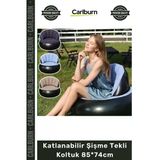 #Şişmekoltuk Portatif Rahat Ergonomik Kamp Bahçe Şişme Yatak Katlanabilir Şişme Tekli Koltuk 85*74Cm