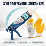 Sista Rtv Silikon Sıvı Conta (300° C) Kırmızı 310 ml Silikon Seti (silikon+tabanca+eldiven)