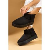 Sista Shoes Mini Siyah Süet Kadın Bot Kalın Taban Dış Materyal Konforlu Tasarım