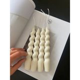 Sistaful Burgu Şamdan 2'li Set Mum Dekoratif Kokulu Doğal % 100 Soya Wax - Vanilya