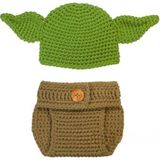 Sistaful El Örgüsü Bebek Yoda Kostüm - 3 - 4 Yaş - Haki - Yeşil