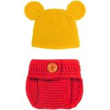 Sistaful El Örgüsü Winnie The Pooh Konsept Bebek Kostümü - 9 - 12 Ay - Kırmızı - Sarı