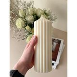 Sistaful Sütun Mum Orta Boy Dekoratif Kokulu Doğal % 100 Soya Wax - Lavanta