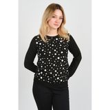Sistas Kadın Uzun Kollu Puanlı Bisiklet Yaka Bluz 24583 Siyah - XL