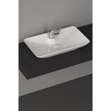 Sistemay Clear Tezgah Üstü Beyaz Lavabo 65x39 Cm