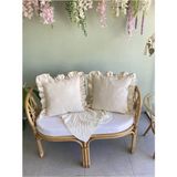 Sister Home Design Keten, Bohem, Fırfırlı, Vintage, 2'li Kare Kırlent Kılıfı