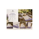 Sister Home Design Lavanta Desenli Country Masa Runner | Doğal Keten Görünümlü, Pötikare Fırfırlı Şık Runner | Vintage & Farmhouse Sofra Dekoru