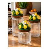 Sister Home Design Limon Bahçesi El Yapımı Dekoratif Kavanoz Kapağı – 10 cm Çap