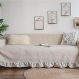 Sister Home Design Natural Renk Buldan Keteni Koltuk Örtüsü, Koltuk Şalı, Yatak Örtüsü