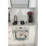 Sister Home Design Zeytin Temalı, Fırfırlı, Buldan Keten Fırın Önlüğü (ÖRTÜSÜ) Ve Eldiveni