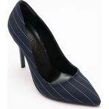 Sister In Love Shoes Charlotte Lacivert Beyaz Çizgili Kumaş Görünümlü Stiletto
