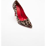 Sister In Love Shoes Charlotte Yüksek Topuklu Leopar Desenli Kırmızı Tabanlı Stiletto