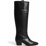 Sister In Love Shoes Fabiana Acı Kahve Uzun Kadın Kovboy Çizme - Siyah