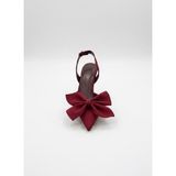 Sister In Love Shoes Lola Fiyonk Detaylı Saten Topuklu Ayakkabı - Bordo