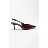 Sister In Love Shoes Love Kalp Detaylı Rugan Topuklu Ayakkabı - Bordo