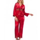 Sistina 1601 Saten Kırmızı Kadın Pijama Takımı
