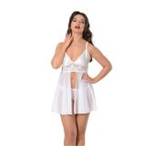 Sistina Kadın Tül Gecelik 671 Beyaz L/XL