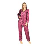Sistina Mor Saten Pijama Takımı - 1613 Mor L