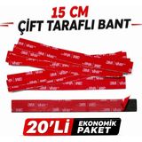 Sitball 3m Vhb Süper Güçlü Çift Taraflı Bant 20 Adet – Iz Bırakmaz, Tüm Yüzeylere Uyumlu 20'li