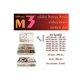 Site Hırdavat 1030 Parça M3 Yıldız Havşa Başlı Vida Civata Somun Pul Seti - Vida