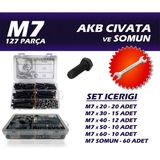 Site Hırdavat 127 Parça M7 Akb Cıvata Seti + 10-11 Açık Ağızlı Anahtar - 1 Adet