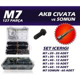Site Hırdavat 127 Parça M7 Akb Cıvata Seti + 11 Somun Adaptörü