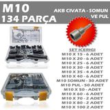 Site Hırdavat 134 Parça M10 Akb Civata Seti + 17 Somun Adaptörü